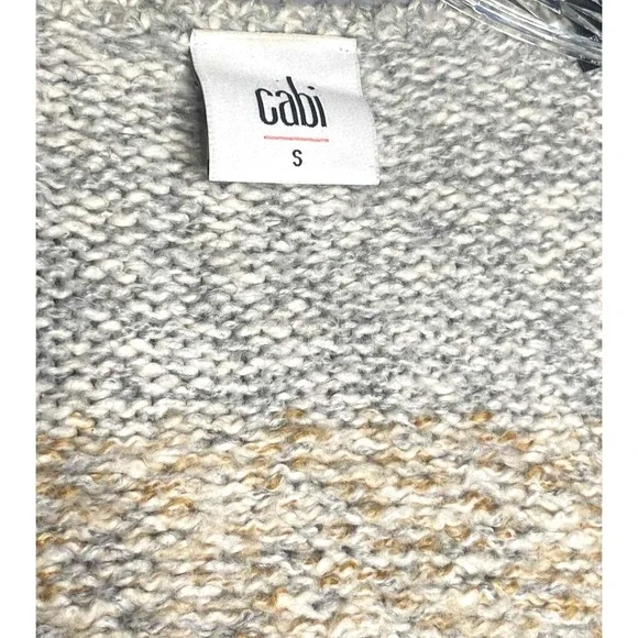 CAbi Shetland Cardigan Waterfall Sweater Boho Aztec Fringe Open Front Small Sz S - Picture 3 of 10